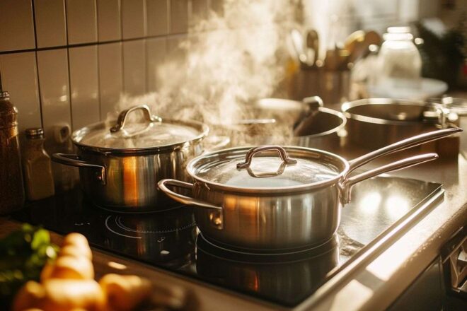 Scène de cuisson magnifiquement arrangée