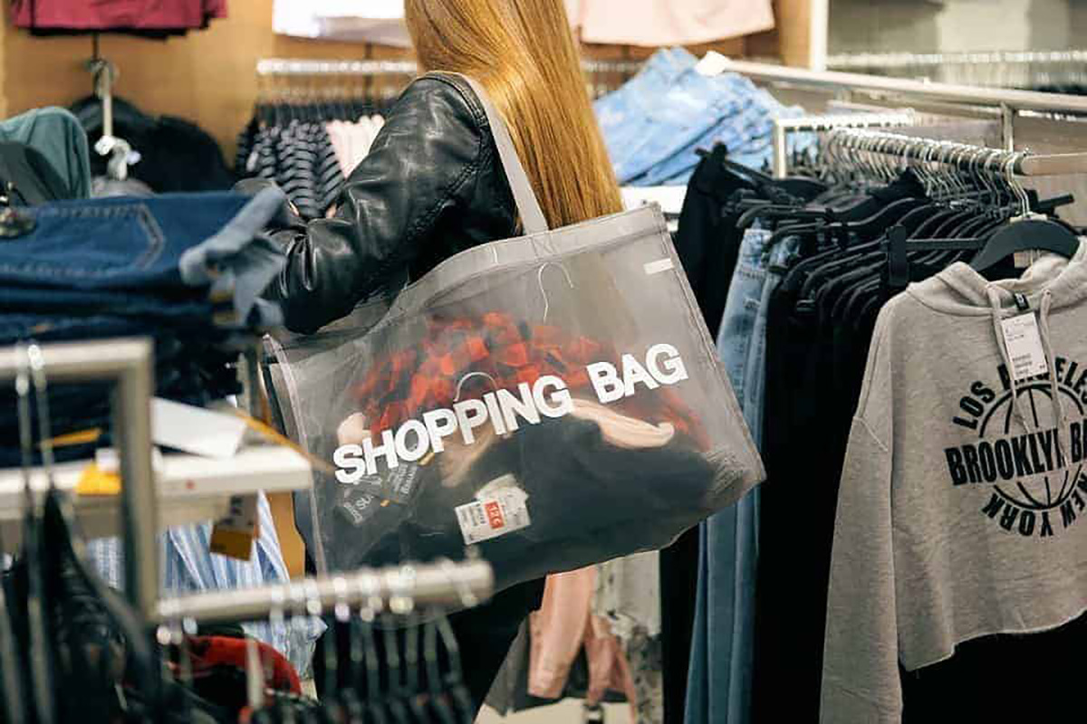 Illustration. Le shopping.