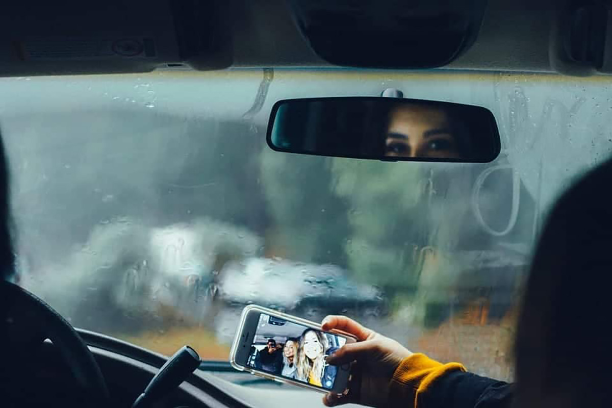 Selfie en voiture