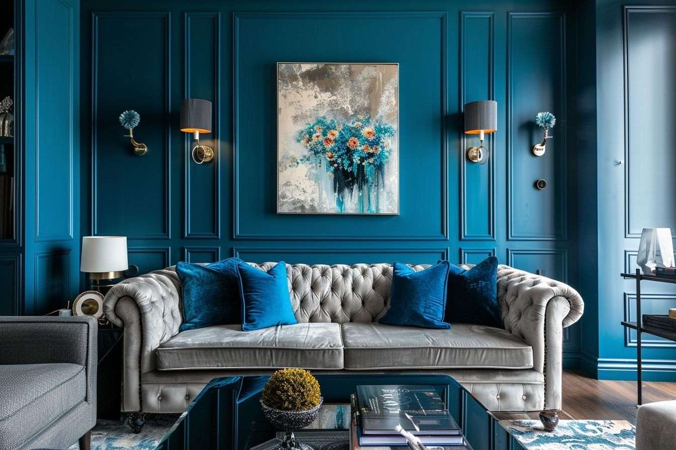 Image d'illustration. Espace convivial avec murs bleu ton