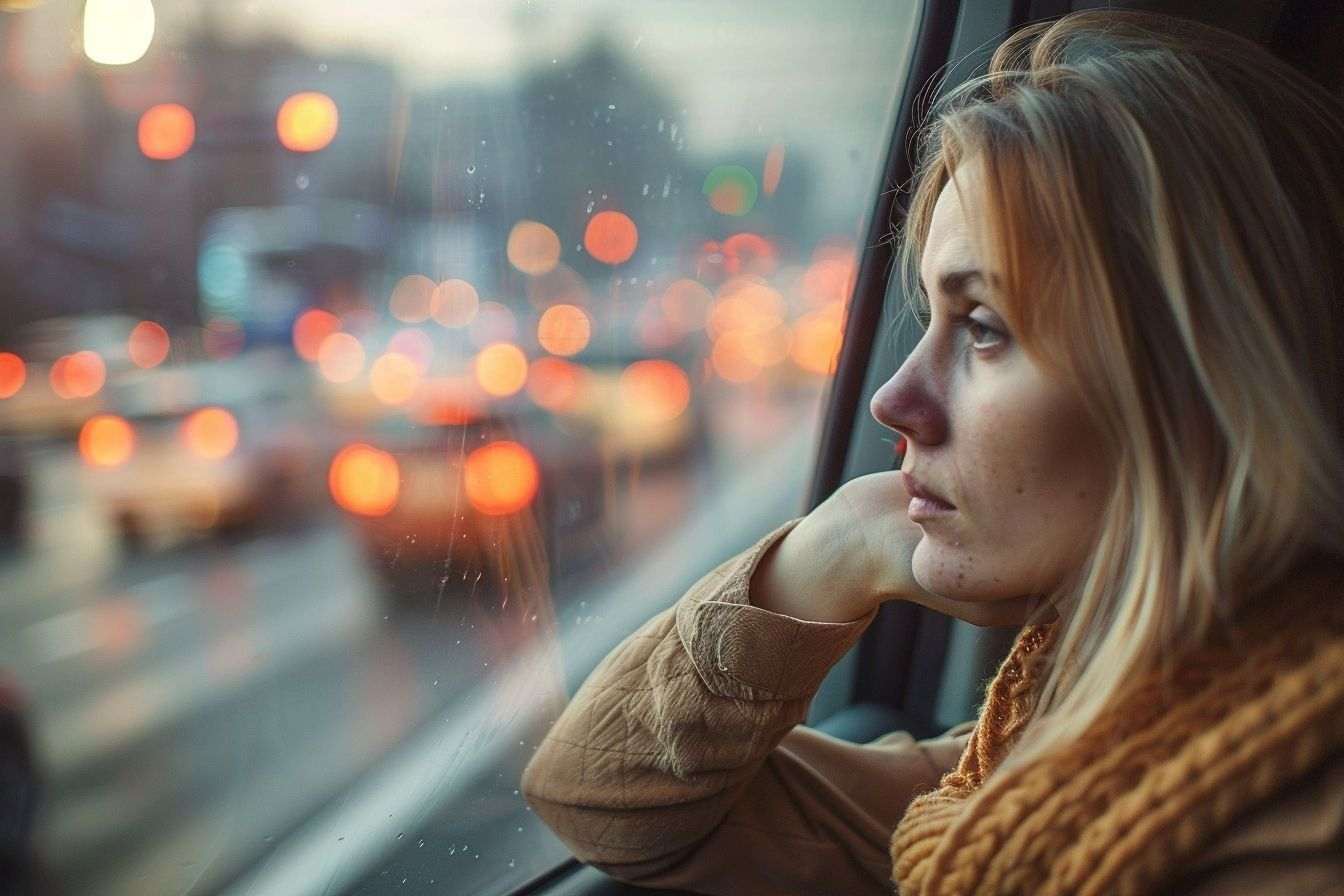 Image d'illustration. Femme regardant par la fenêtre