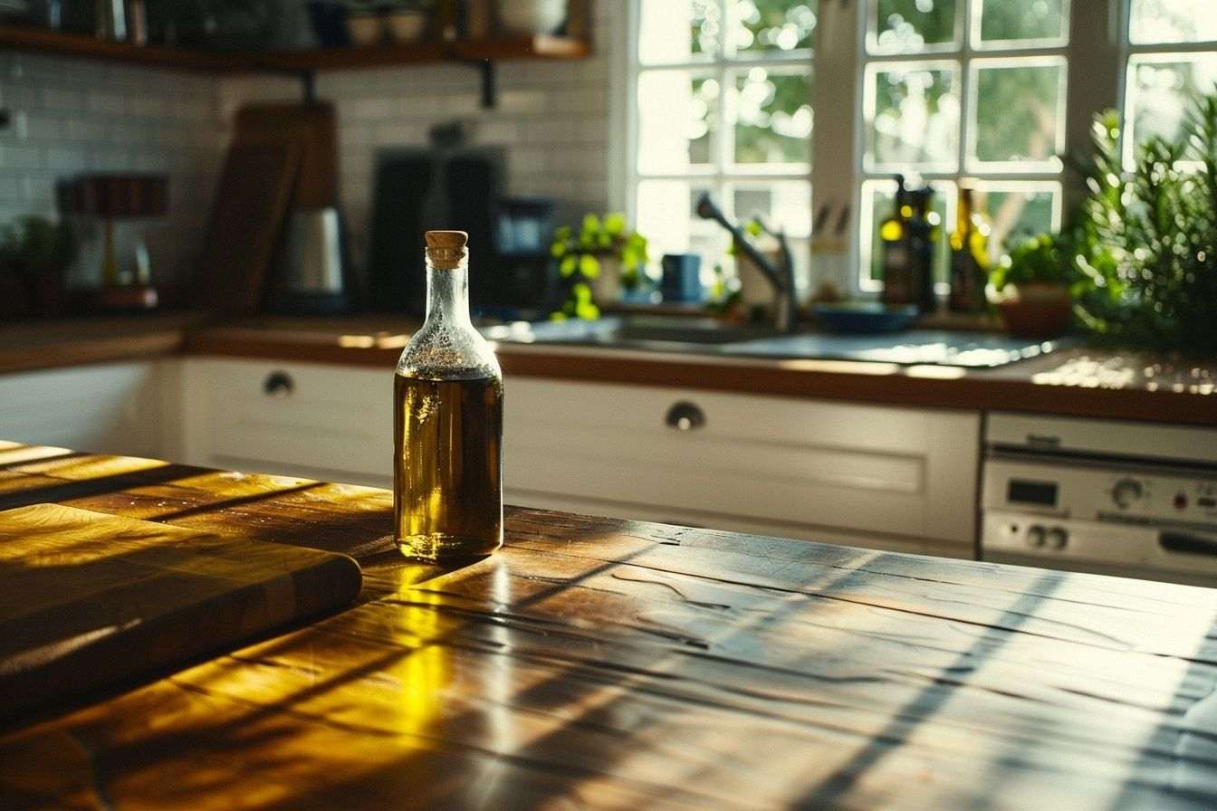 Image d'illustration. Bouteille d huile d olive élégante