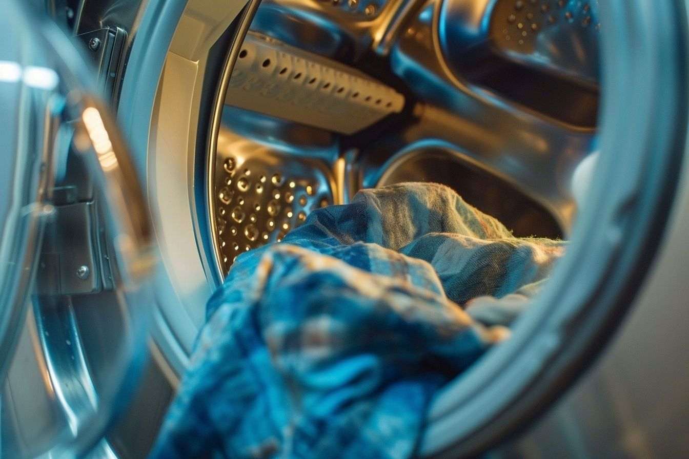 Image d'illustration. Chargement de linge frais dans une machine à laver.