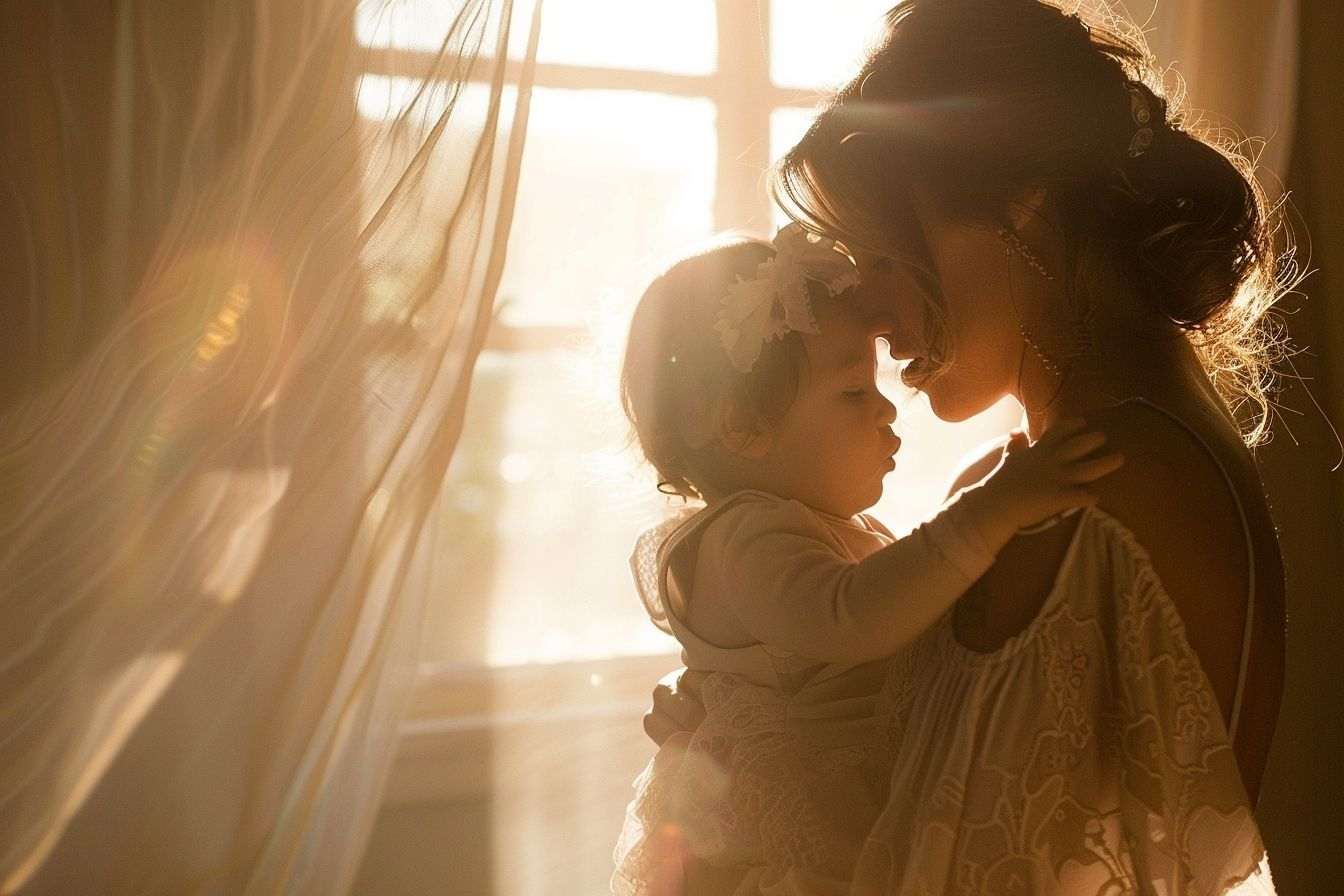 Image d'illustration. Un câlin mère enfant.