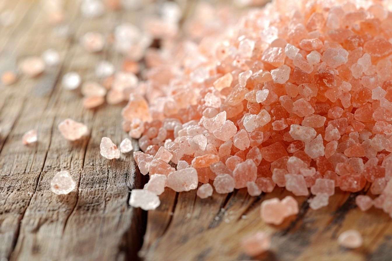 Image d'illustration. Gros plan de cristaux de sel rose