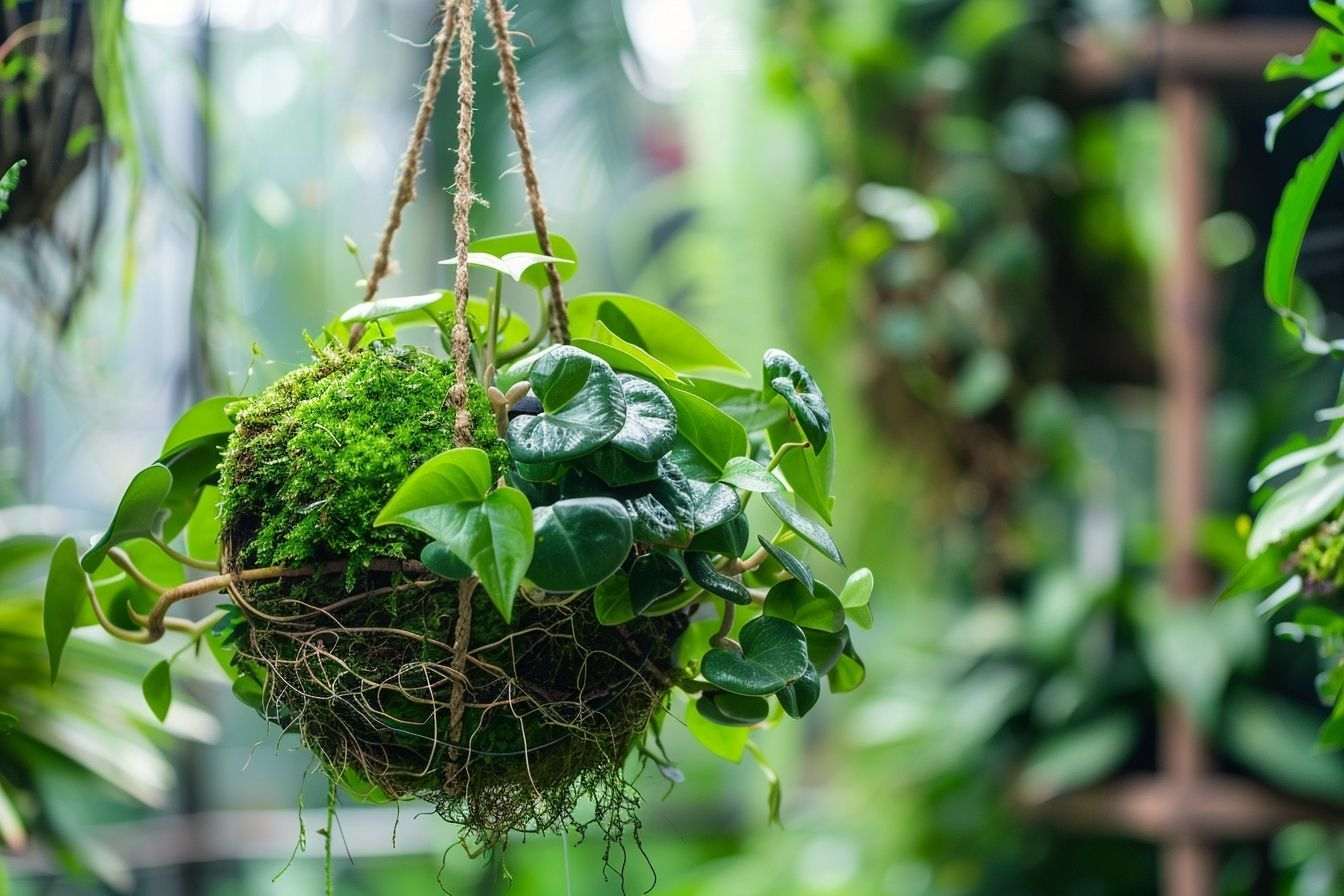 Image d'illustration. Gros plan d'un magnifique kokedama