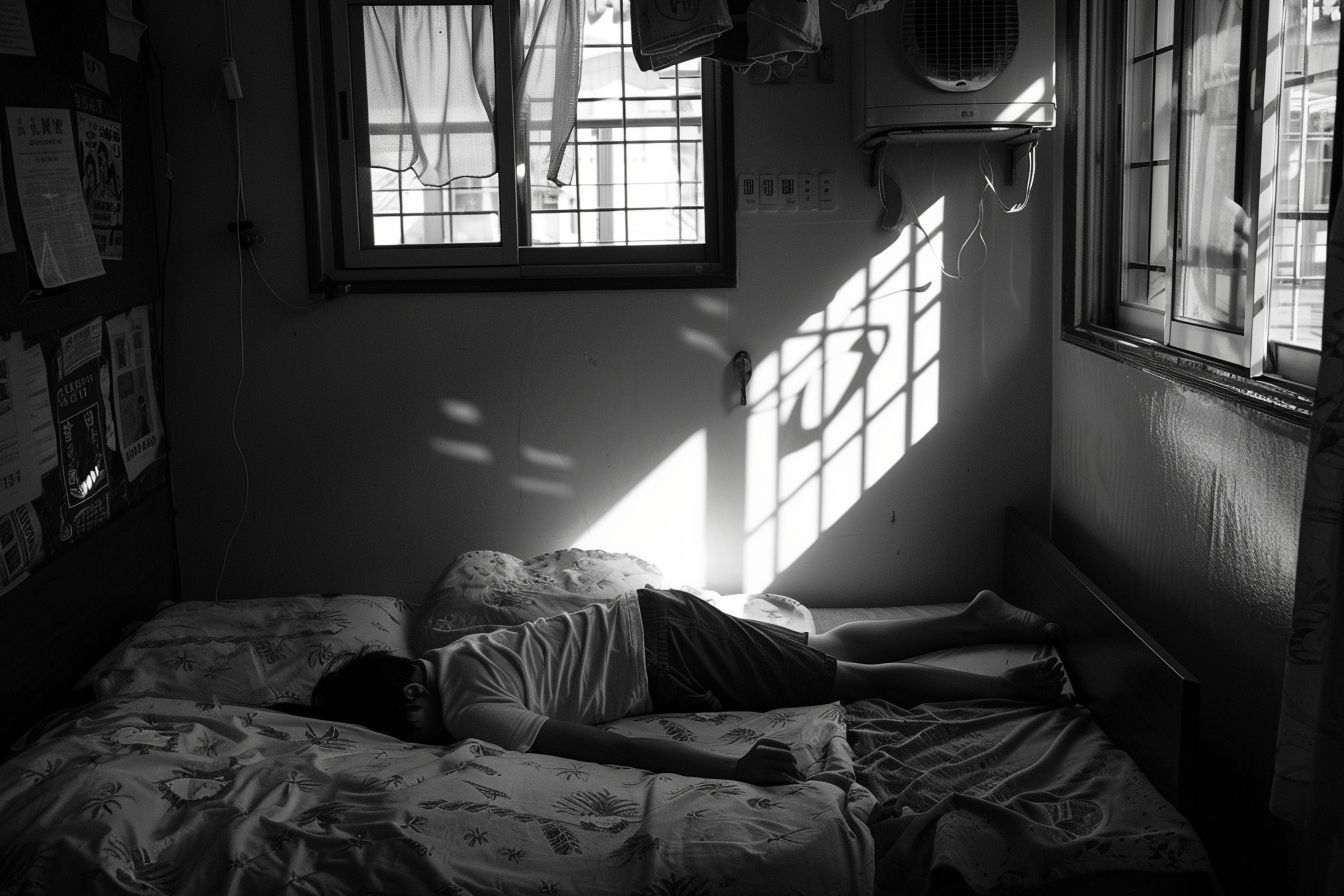 Image d'illustration. Une position peu académique pour dormir.
