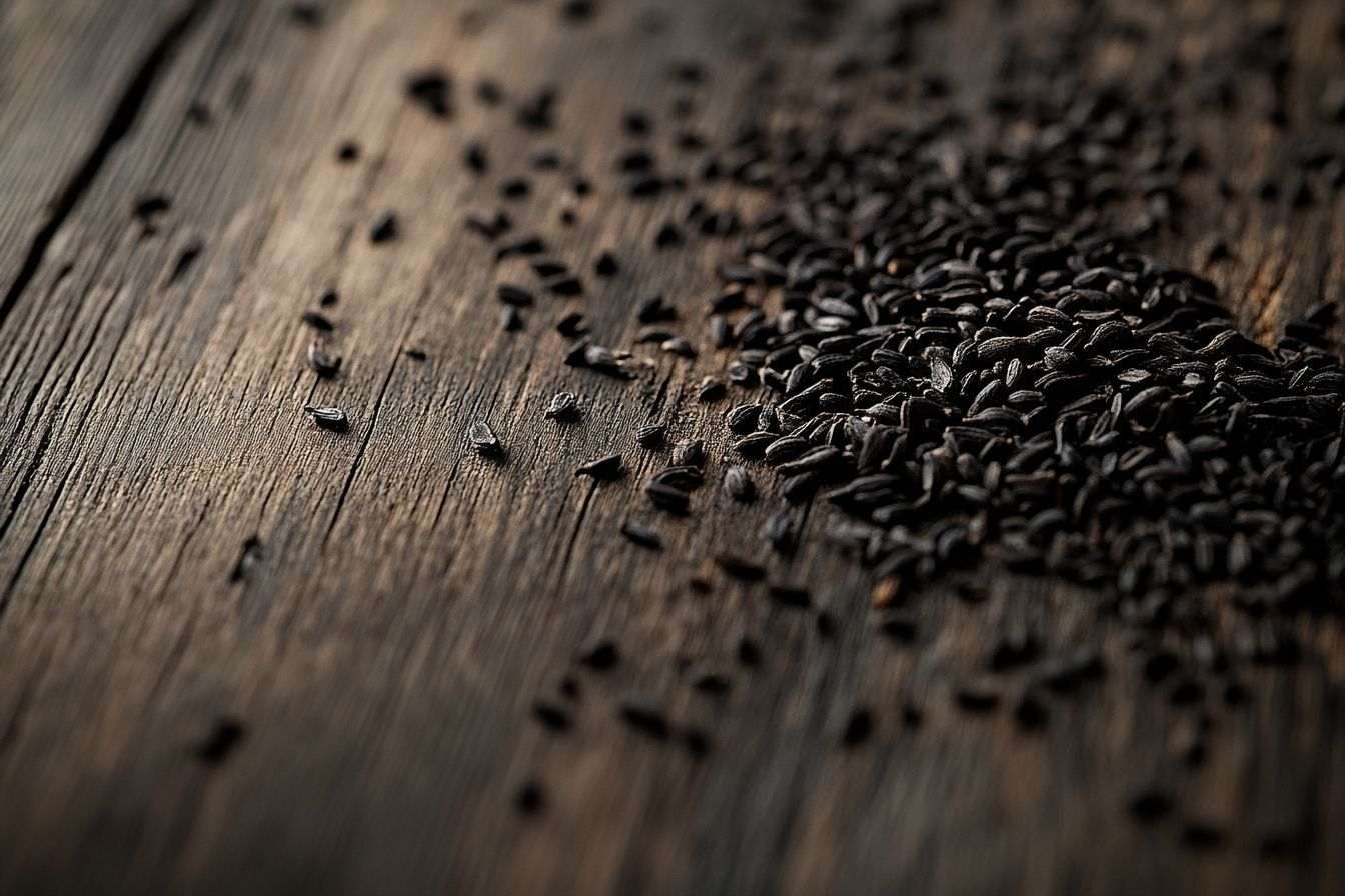 Image d'illustration. Gros plan sur les graines de cumin noir