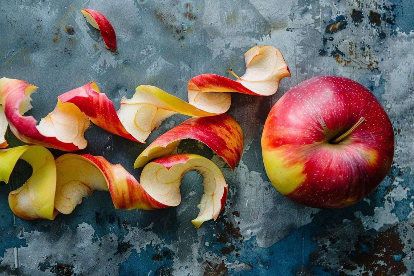 Image d'illustration. Pomme et pelures.