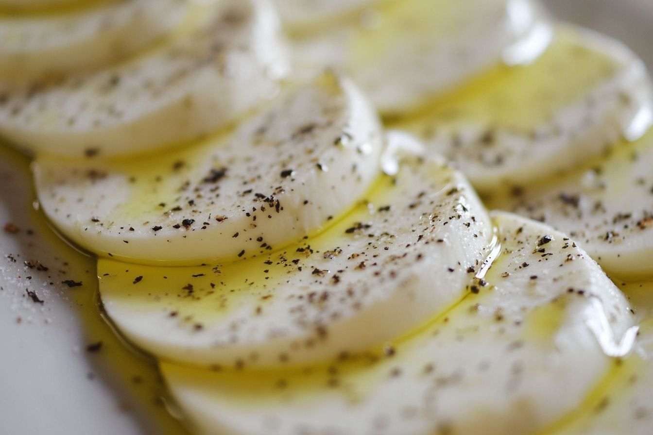 Image d'illustration. Huile d olive sur mozzarella