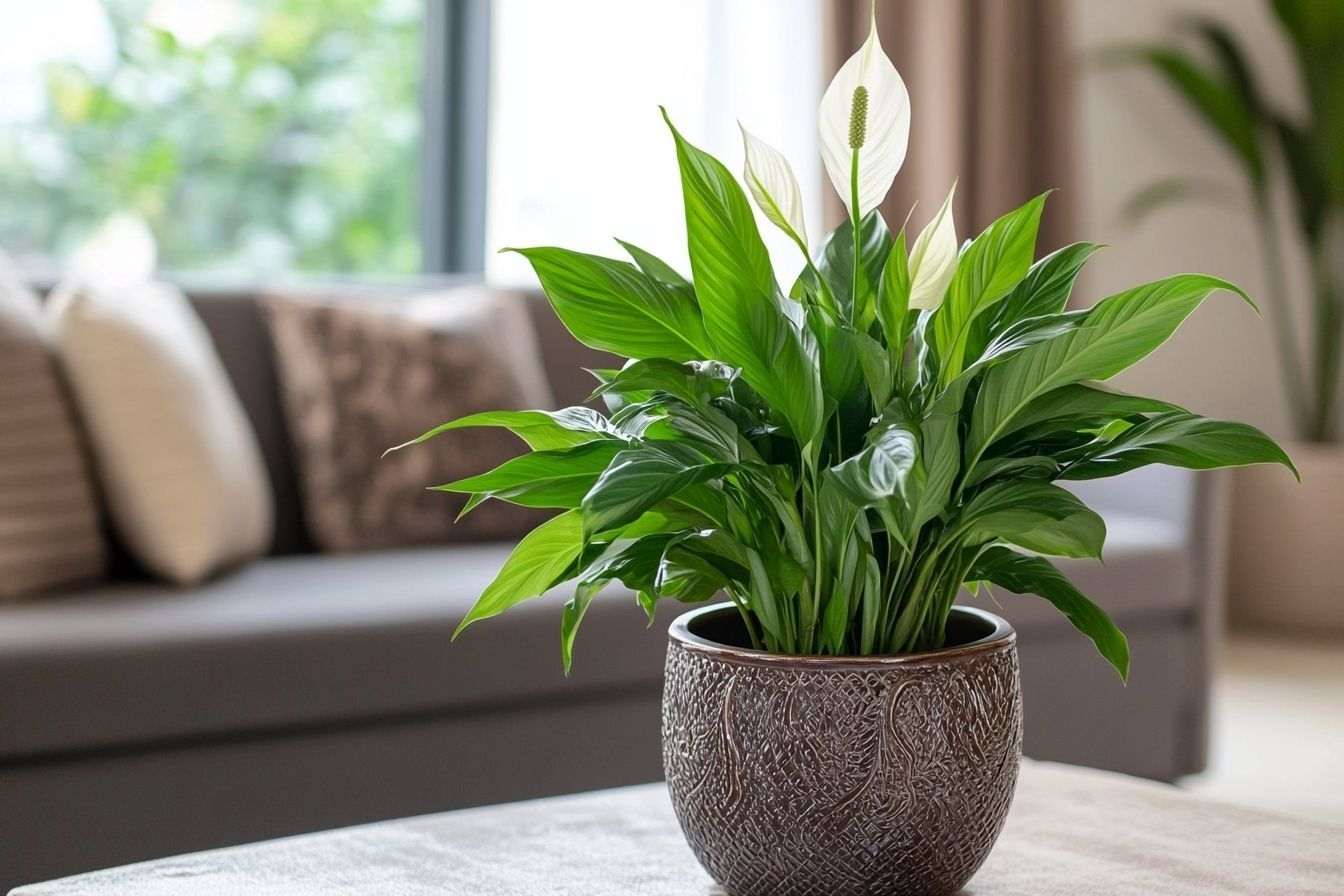 Image d'illustration. Plante spathiphyllum verte luxuriante