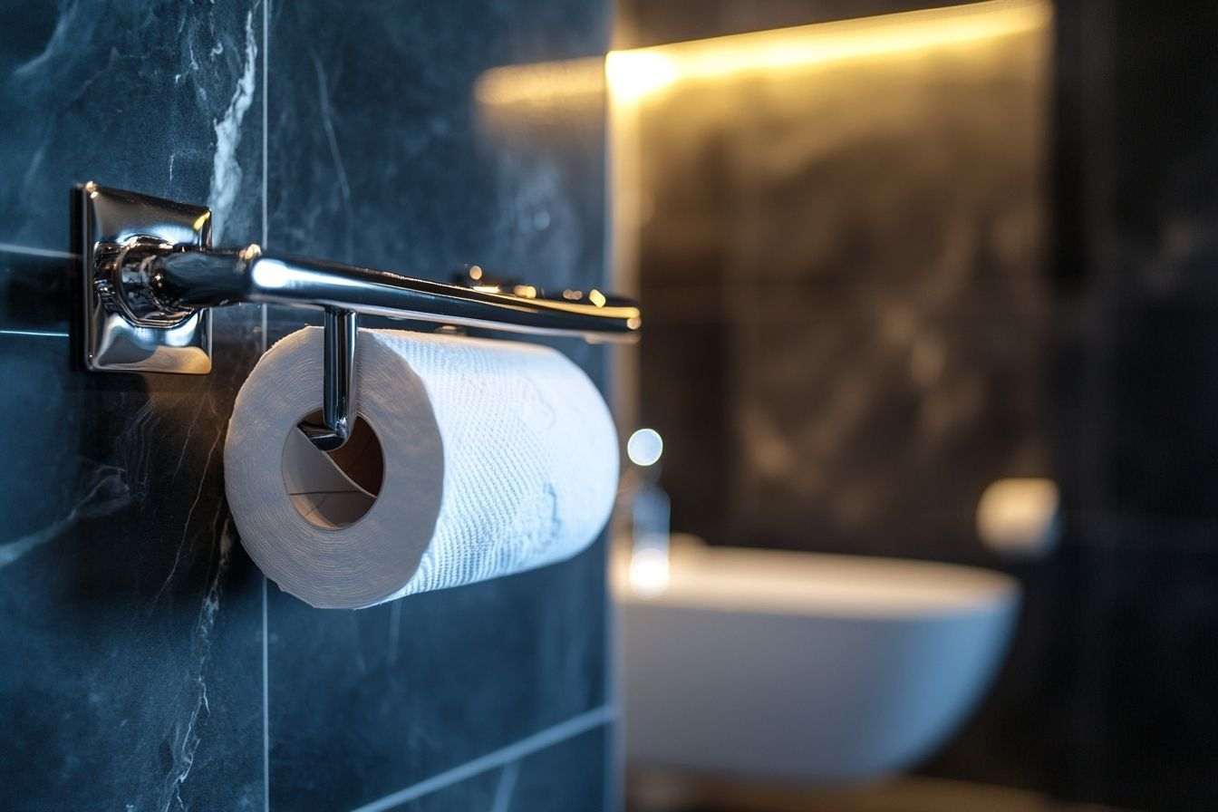 Image d'illustration. Porte papier toilette élégant avec éléments décoratifs