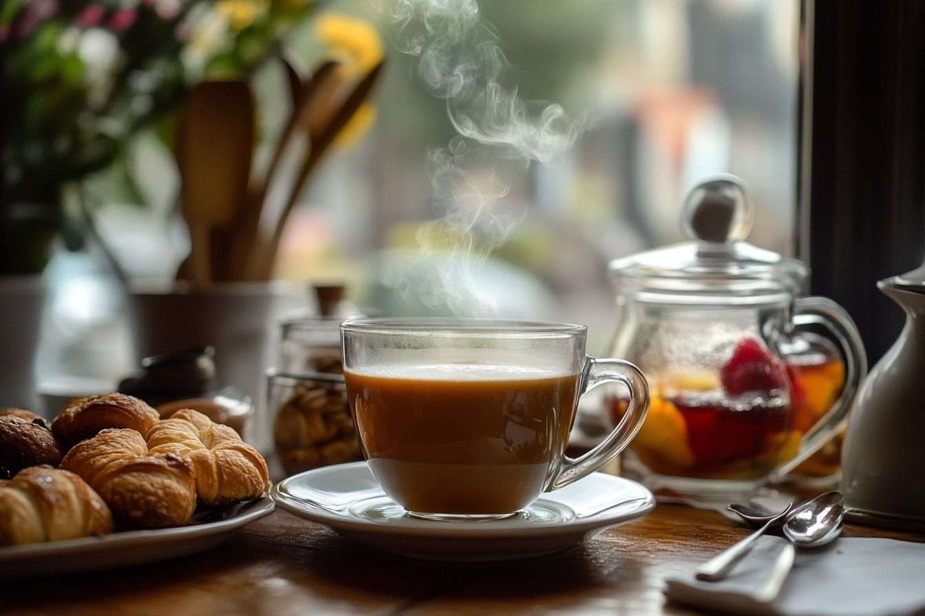 Café charmant avec café fraîchement préparé