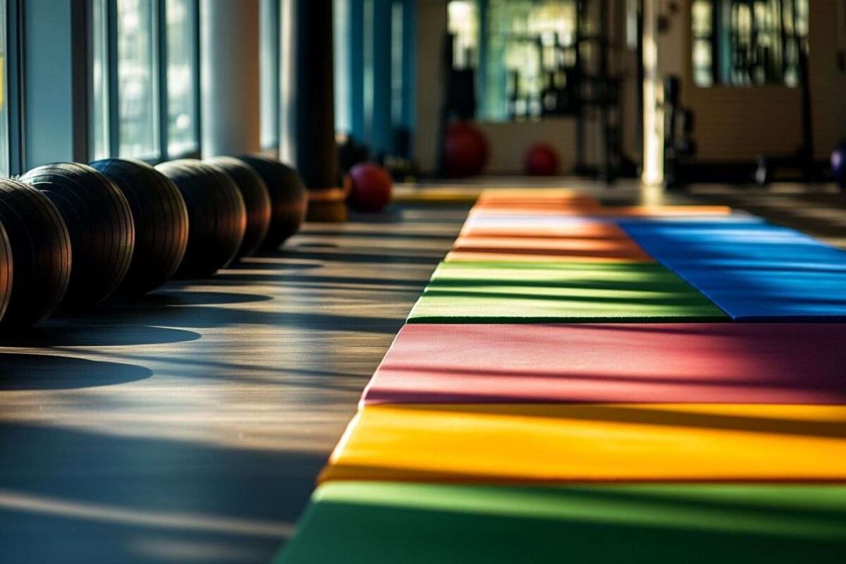Espace de gym lumineux et coloré