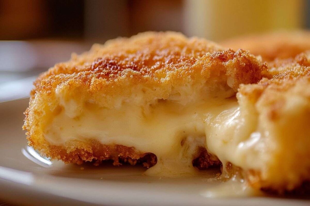 Gros plan d un cordon bleu parfaitement pané