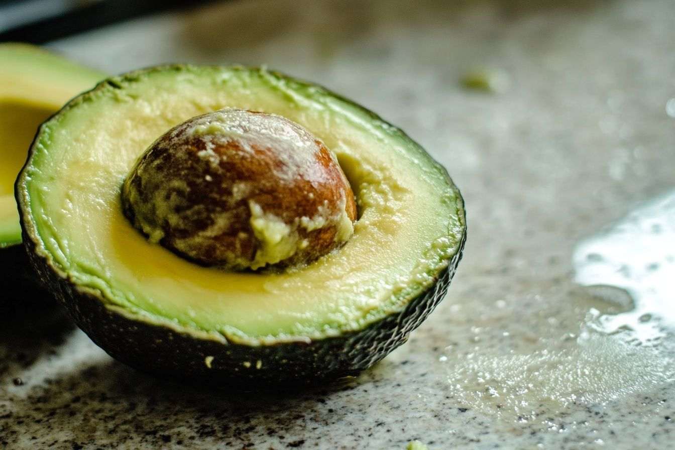 Avocat tranché avec bord vif vert