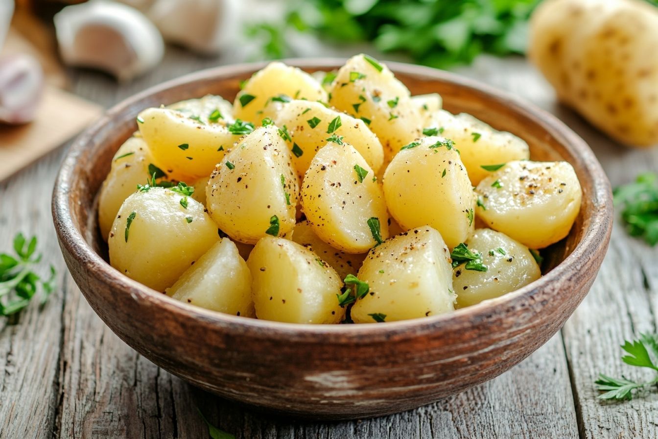 Bol rustique avec pommes de terre vapeur