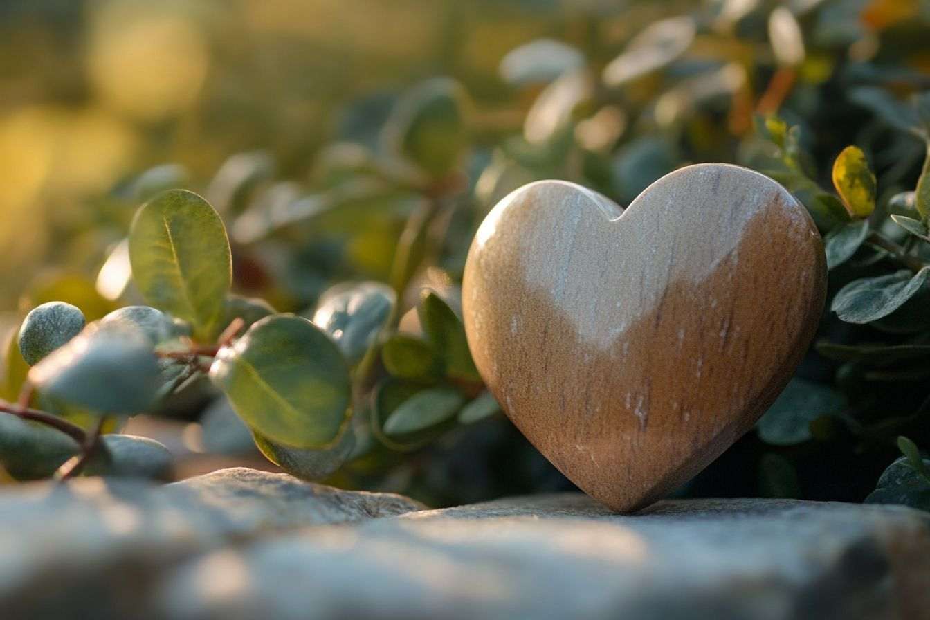 Symbole cœur en nature