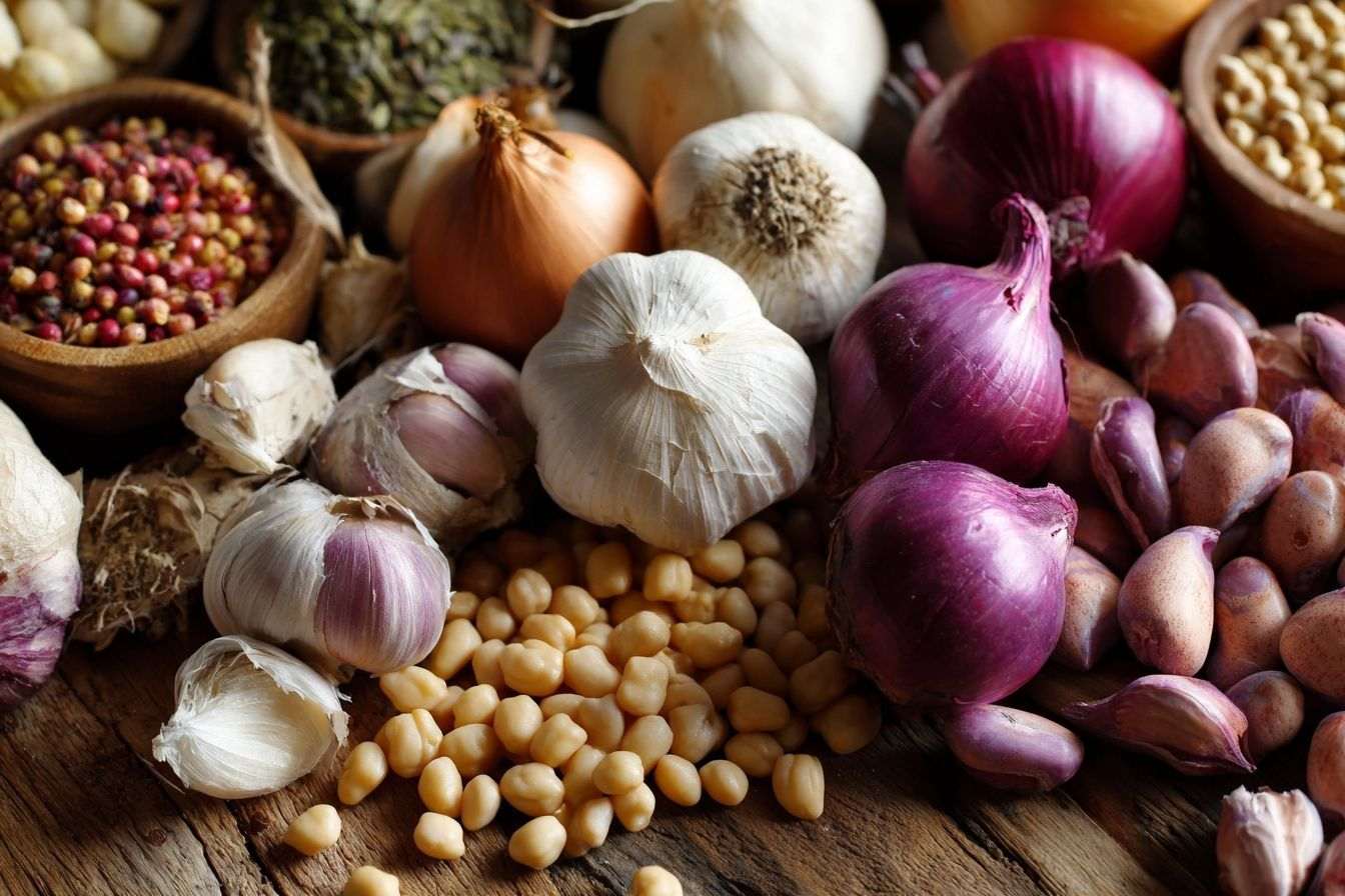 Assortiment coloré d aliments riches en fodmap