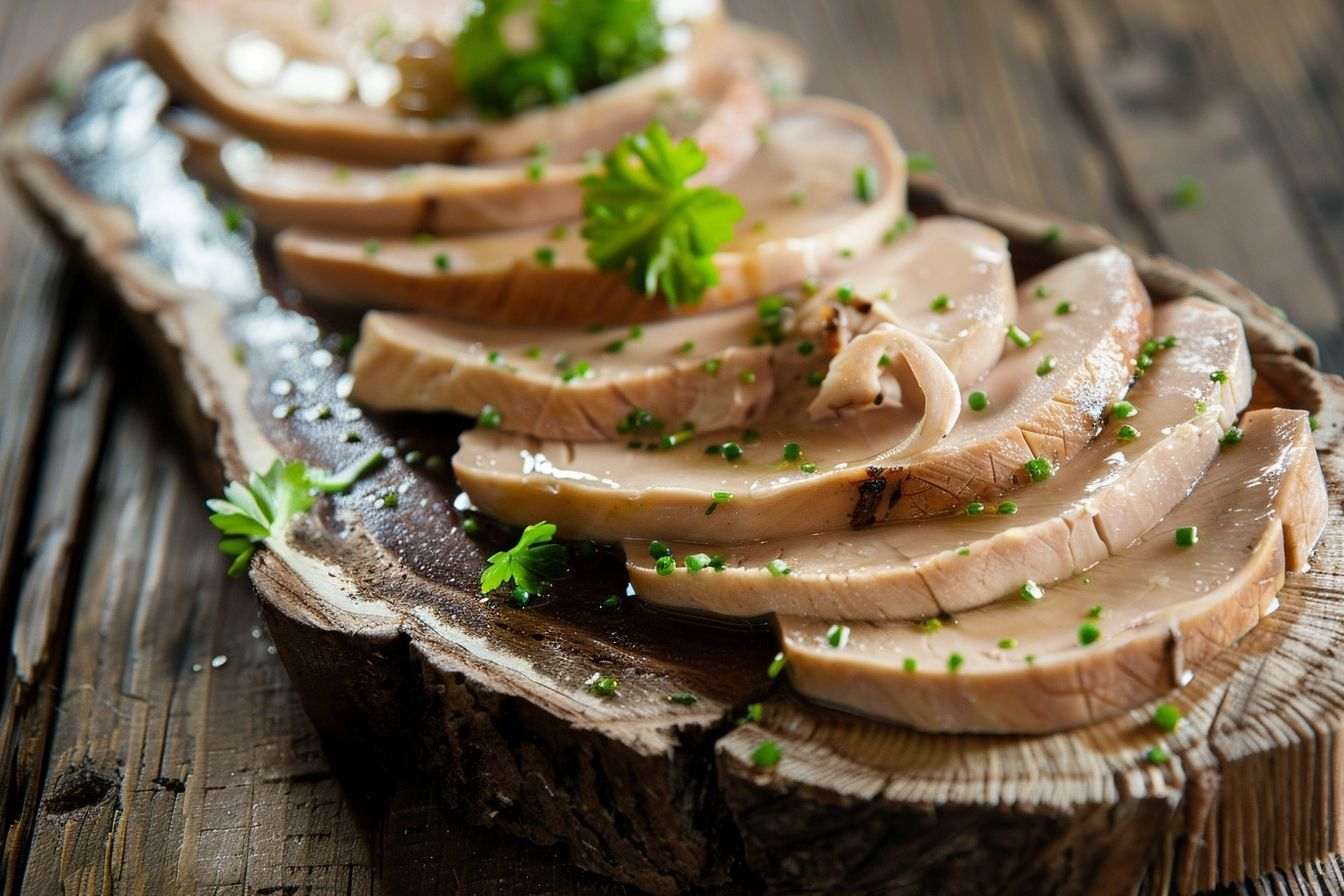 Tranches de foie gras délicatement préparées