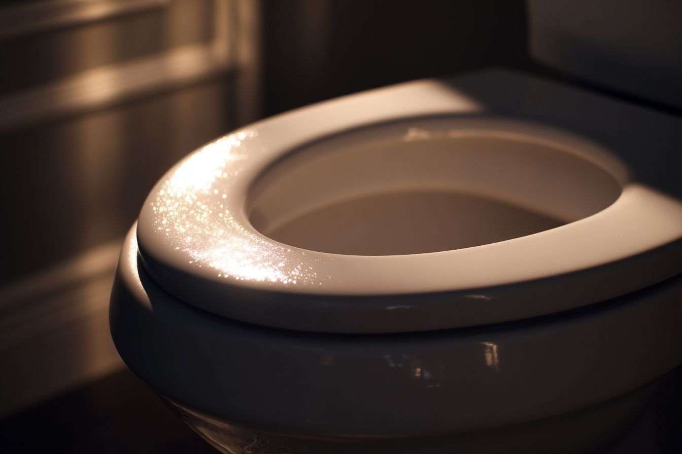 Gros plan sur cuvette de toilette Étincelante