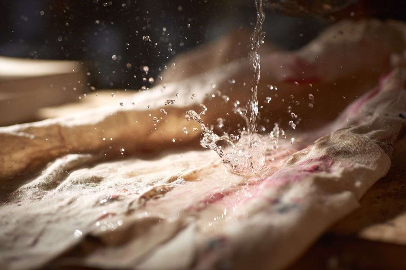 Gros plan de tissu traité à l eau froide