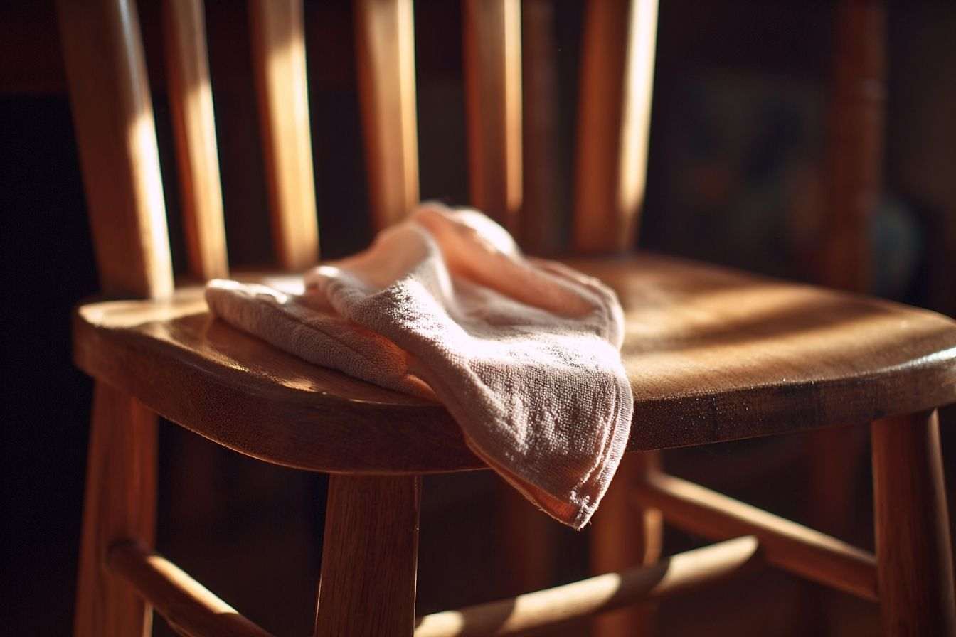 Gros plan d une chaise en bois polie avec soin