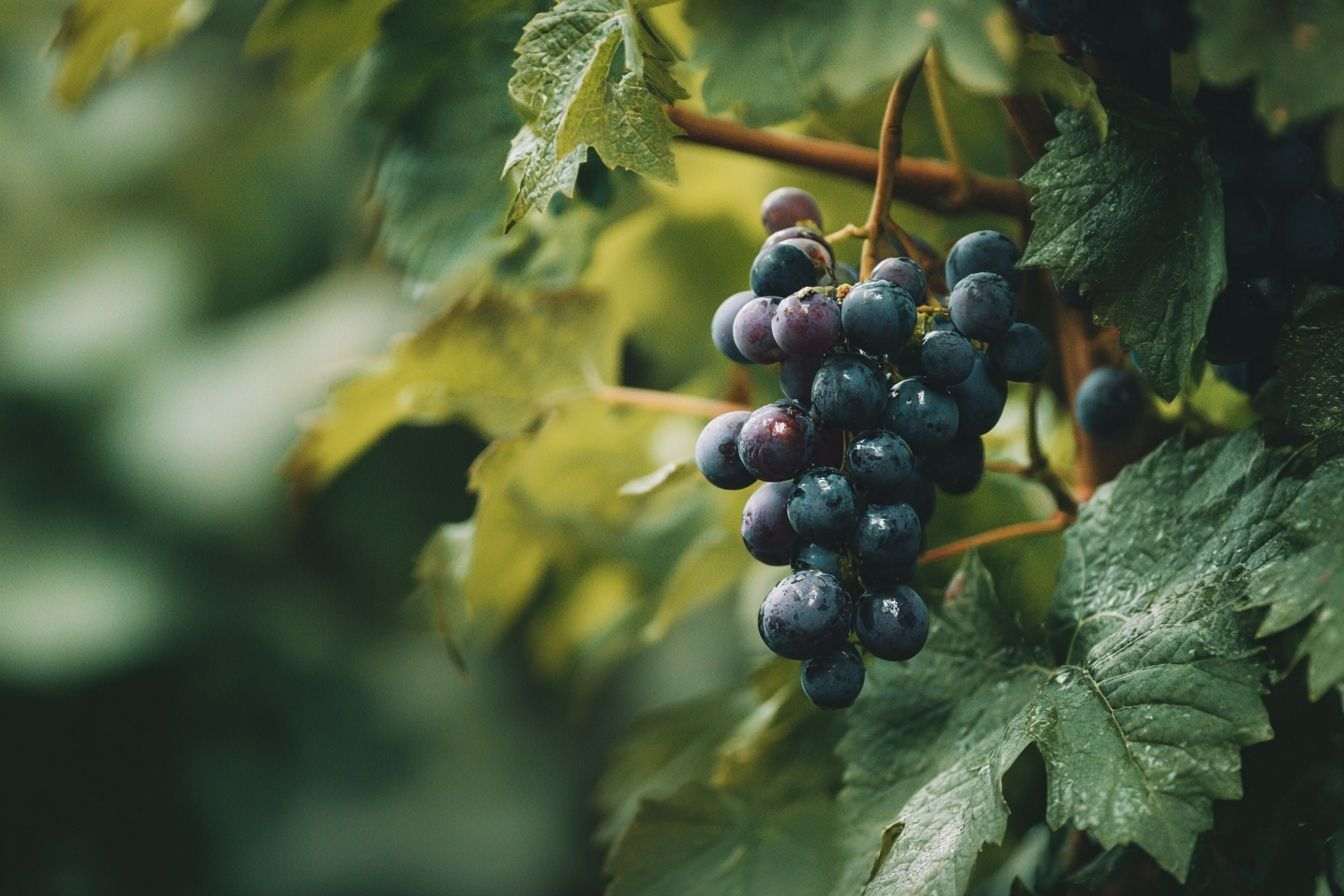 Grappes de raisin sur vigne