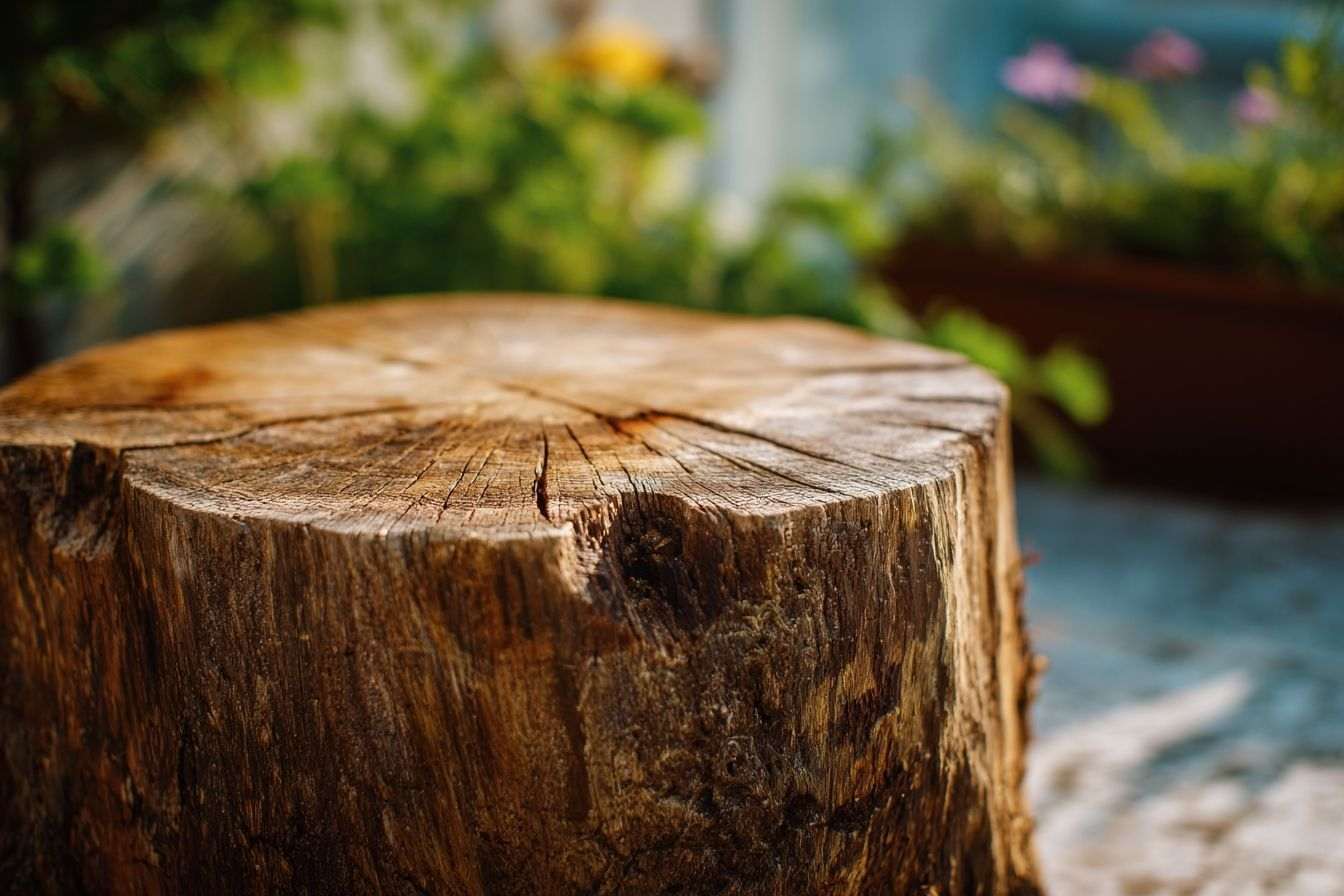 Gros plan d une table d appoint unique en bois