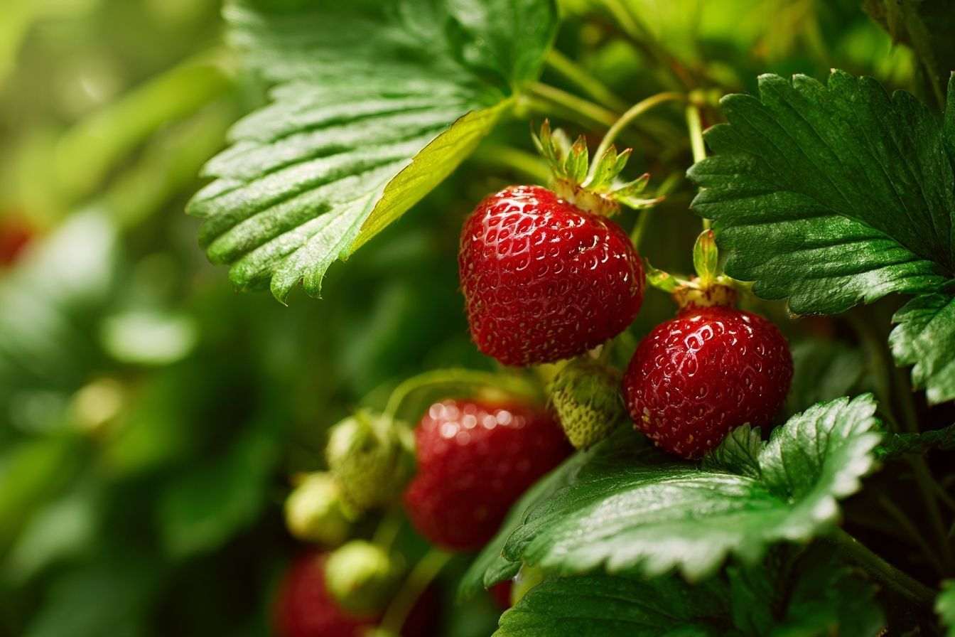 Gros plan de fraises rouges vibrantes