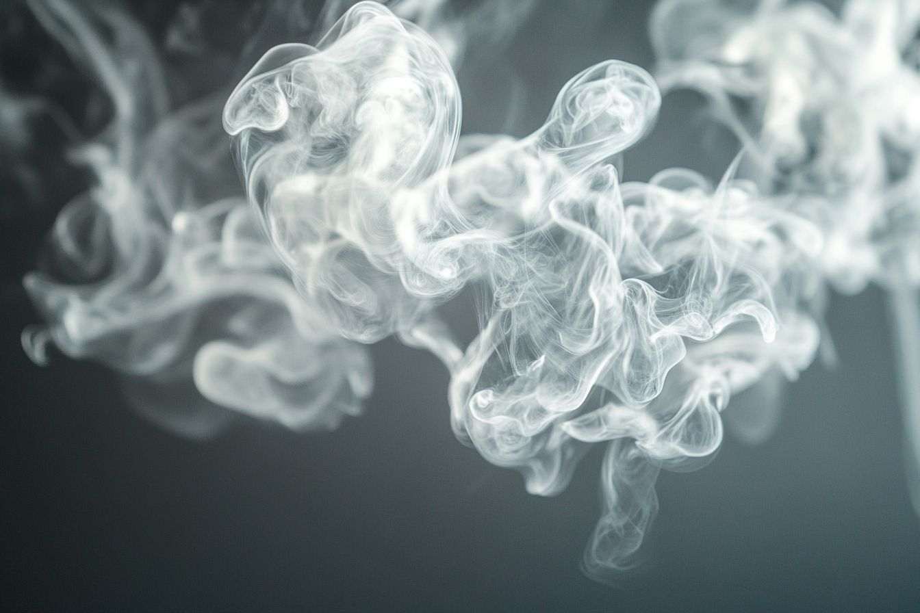 Gros plan de vapeur tourbillonnante