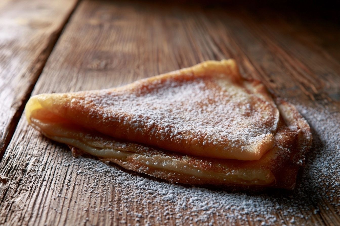 Crêpe légère élégamment pliée