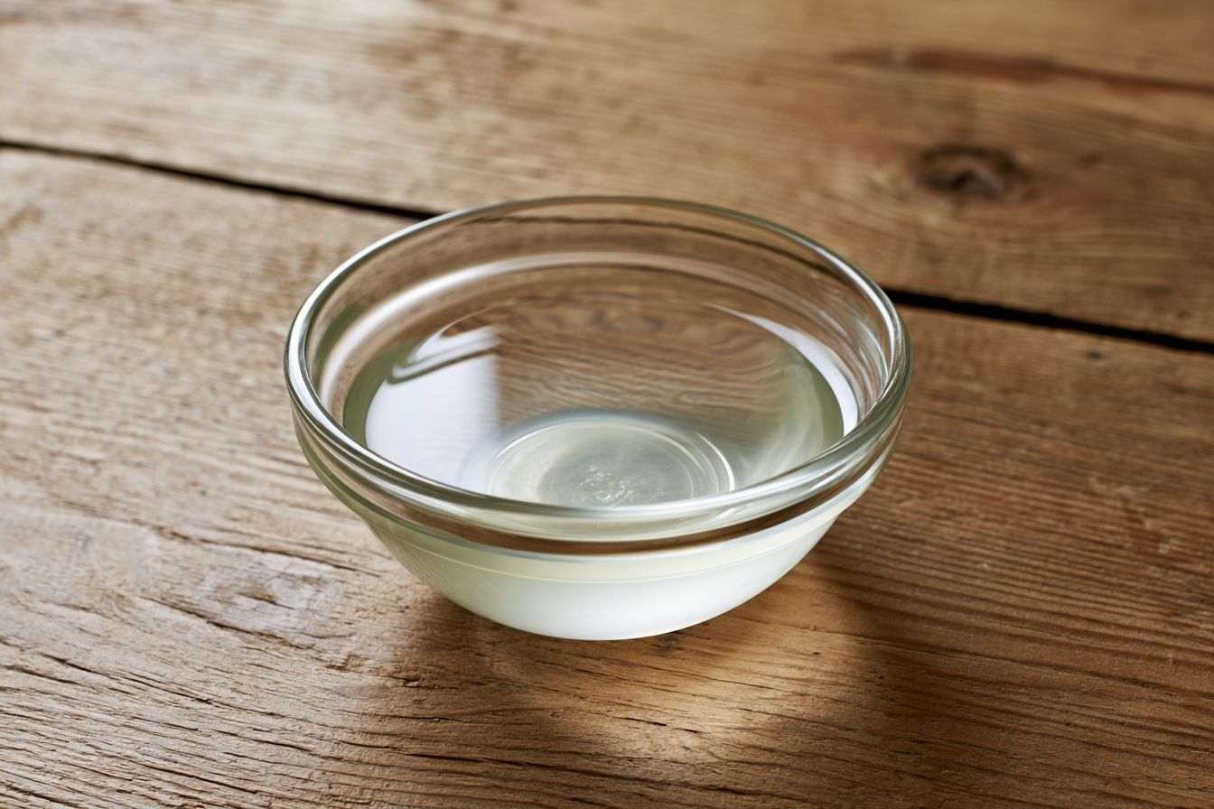 Gros plan d un bol de vinaigre blanc