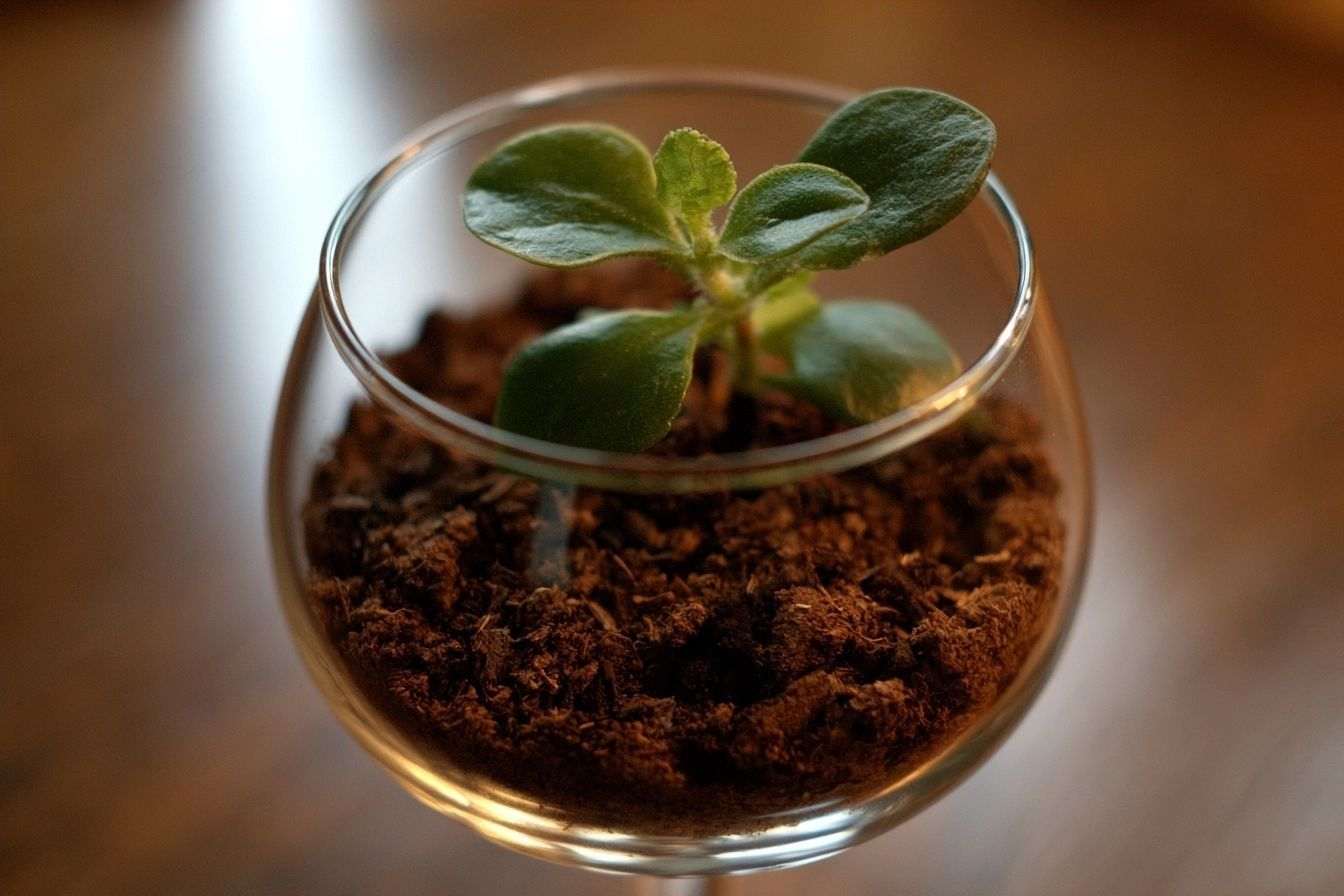 Gros plan d une plante succulente dans un verre à vin
