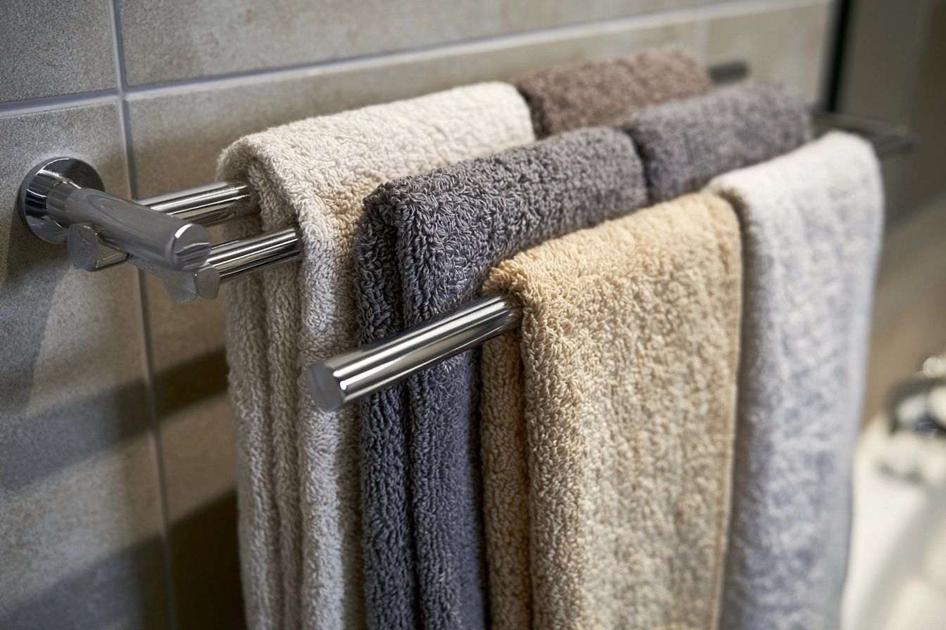 Porte serviettes élégant dans une salle de bain moderne